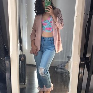 Oversized Pastel Pink Blazer
